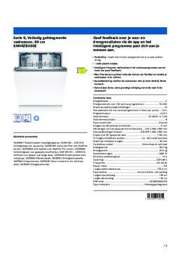 Product informatie BOSCH vaatwasser inbouw SMV6ZBX05E