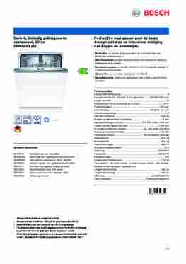 Product informatie BOSCH vaatwasser inbouw SMV6ZBX26E