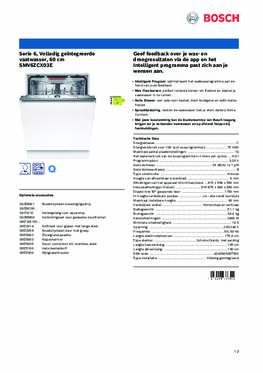 Product informatie BOSCH vaatwasser inbouw SMV6ZCX03E