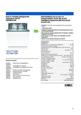 Product informatie BOSCH vaatwasser inbouw SMV6ZDX16E
