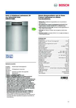 Product informatie BOSCH vaatwasser onderbouw SMU4EVS08E
