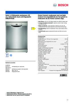 Product informatie BOSCH vaatwasser rvs SMS2HTI02E
