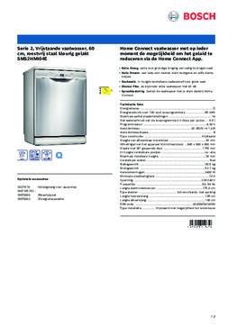 Product informatie BOSCH vaatwasser rvs look SMS2HMI04E
