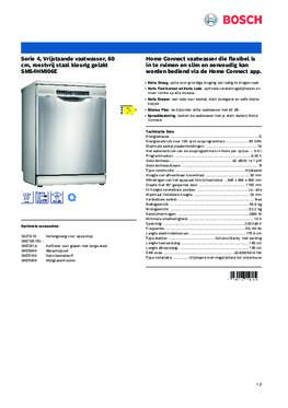 Product informatie BOSCH vaatwasser rvs look SMS4HMI06E