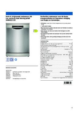 Product informatie BOSCH vaatwasser rvs look SMS6ZCI12E