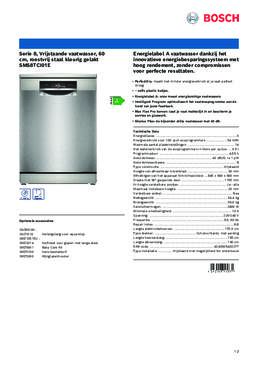 Product informatie BOSCH vaatwasser rvs look SMS8TCI01E