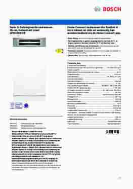 Product informatie BOSCH vaatwasser smal inbouw SPI4HMS13E
