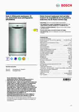 Product informatie BOSCH vaatwasser smal vrijstaande SPS2HKI55E