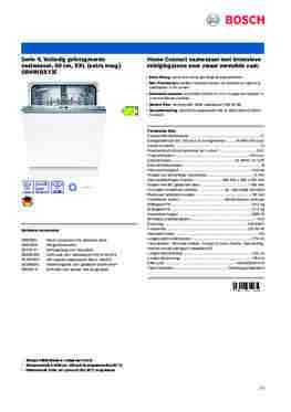 Product informatie BOSCH vaatwasser verhoogd inbouw SBV4HBX13E