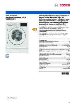 Product informatie BOSCH was droogcombinatie inbouw WKD28490EU