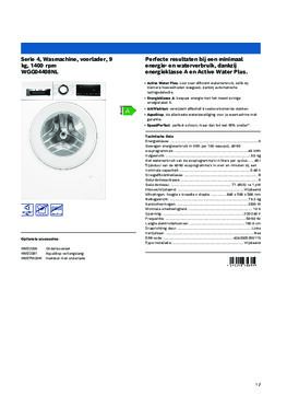 Product informatie BOSCH wasmachine WGG04408NL