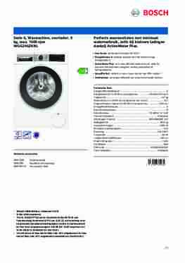Product informatie BOSCH wasmachine WGG246ZKNL