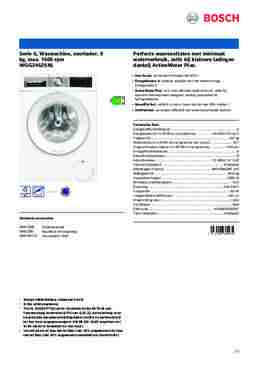 Product informatie BOSCH wasmachine WGG246ZSNL