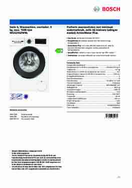 Product informatie BOSCH wasmachine WGG246ZWNL
