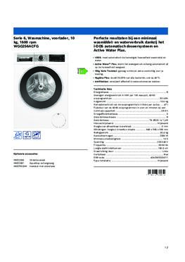 Product informatie BOSCH wasmachine WGG256ACFG
