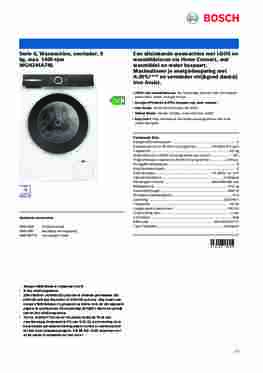 Product informatie BOSCH wasmachine WGH244A7NL