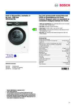Product informatie BOSCH wasmachine WGH246A7NL