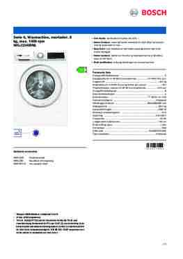 Product informatie BOSCH wasmachine WGJ23409NL