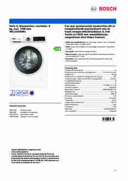 Product informatie BOSCH wasmachine WGJ234A0NL