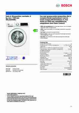 Product informatie BOSCH wasmachine WGJ234A9NL