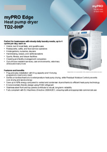 Product informatie ELECTROLUX droger semiprofessioneel TD2 9HP