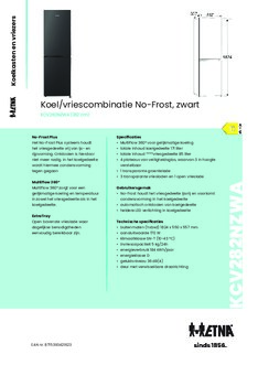 Product informatie ETNA koelkast KCV282NZWA