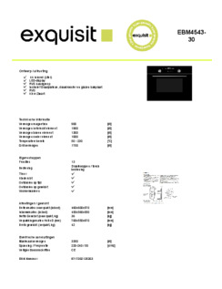 Product informatie EXQUISIT combi magnetron inbouw EBM4543 30