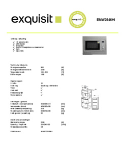Product informatie EXQUISIT combi magnetron inbouw EMW2546HI