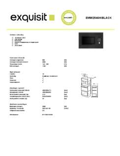 Product informatie EXQUISIT combi magnetron inbouw EMW2546HIBLACK