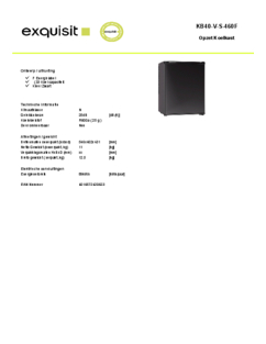Product informatie EXQUISIT koelkast KB40 V S 460F