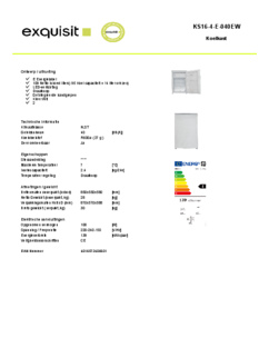 Product informatie EXQUISIT koelkast KS16 4 E 040EW