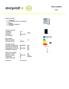 Product informatie EXQUISIT koelkast KS16 V 040EB
