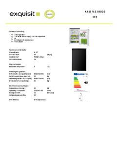 Product informatie EXQUISIT koelkast KS16 V E 040DB