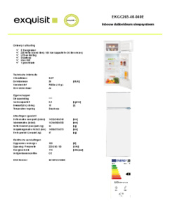 Product informatie EXQUISIT koelkast inbouw EKGC265 40 040E