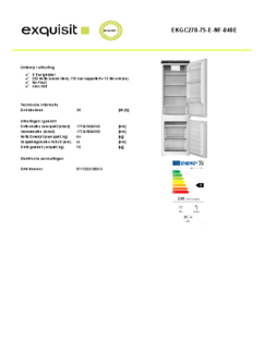 Product informatie EXQUISIT koelkast inbouw EKGC270 75 E NF 040E