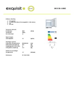 Product informatie EXQUISIT koelkast onderbouw UKS130 4 080E