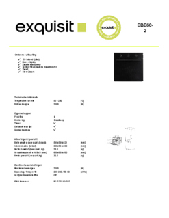 Product informatie EXQUISIT oven inbouw EBE60 2