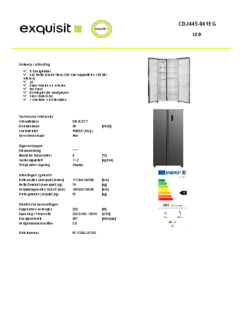 Product informatie EXQUISIT side by side koelkast CDJ445 041EG