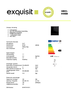 Product informatie EXQUISIT vrieskast GB05 040EB