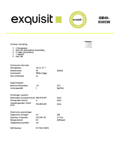 Product informatie EXQUISIT vrieskast GB40 050CW