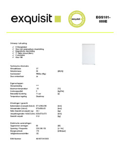 Product informatie EXQUISIT vrieskast inbouw EGS101 080E