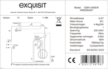 Product informatie EXQUISIT vrieskast tafelmodel GS81 040EW