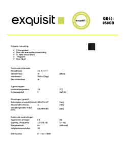 Product informatie EXQUISIT vrieskist GB40 050CB