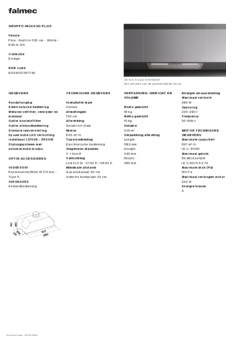 Product informatie FALMEC afzuigkap inbouw GRUPPO INCASSO PLUS 105 WIT