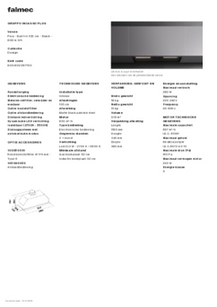 Product informatie FALMEC afzuigkap inbouw GRUPPO INCASSO PLUS 105 ZWART