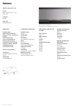 Product informatie FALMEC afzuigkap inbouw GRUPPO INCASSO PLUS 70 RVS