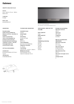 Product informatie FALMEC afzuigkap inbouw GRUPPO INCASSO PLUS 70 WIT
