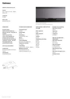 Product informatie FALMEC afzuigkap inbouw GRUPPO INCASSO PLUS 70 ZWART