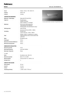 Product informatie FALMEC afzuigkap plafond MIRAGE100