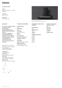 Product informatie FALMEC afzuigkap wand PLANE PLUS NSR 90 ZWART